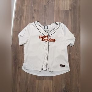 Harley Davidson Baseball Ladies Jersey Size 2W White